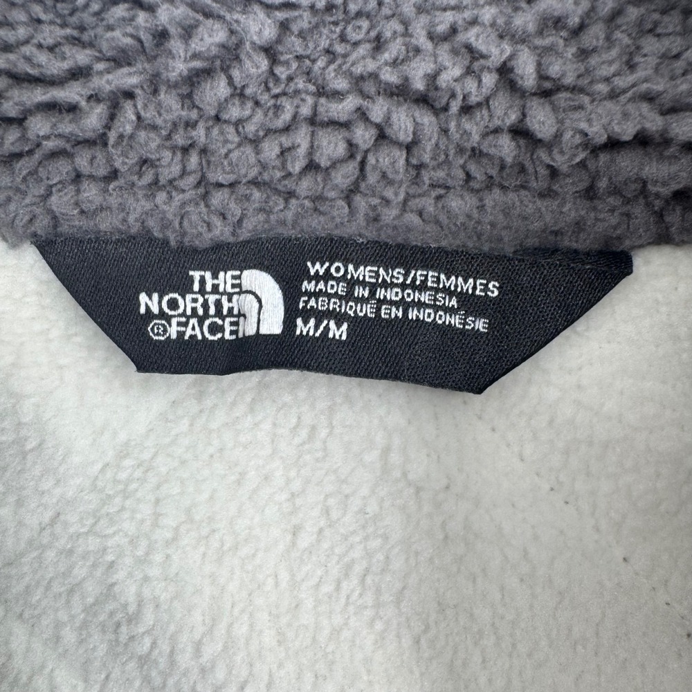 The North Face Womens Mountain Sweatshirt Quilted Pullover Grey Cream Medium - Picture 5 of 8